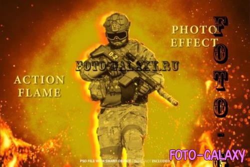 Action Flame Photo Effect Psd
