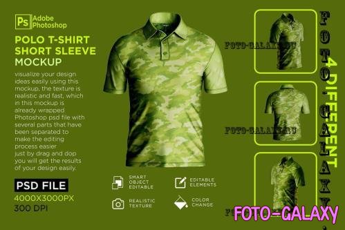 Polo T-Shirt Short Sleeve Mockup - 7156086