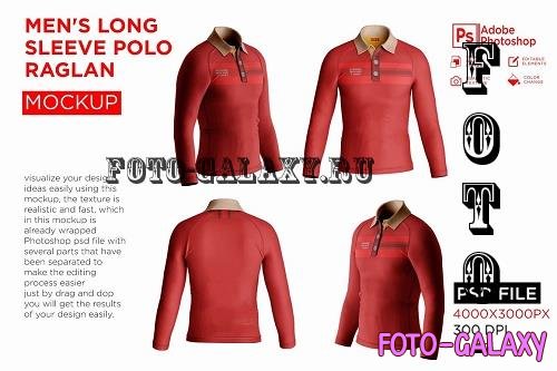 Men's Polo T-Shirt Raglan Mockup - 7225853