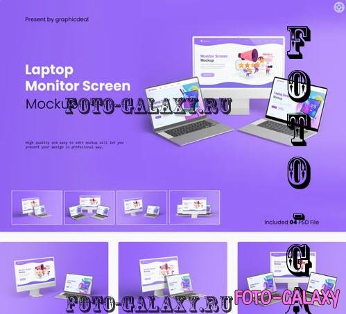 Laptop and Monitor Screen Mockup - 7330121