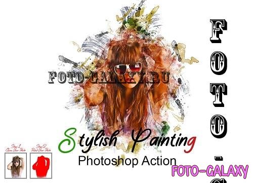 Stylish Painting Photoshop Action - 7404538