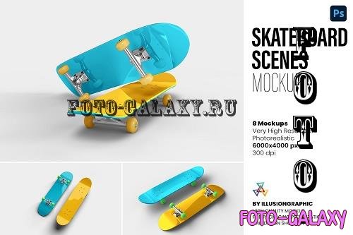 Skateboard Mockup Scenes - 8 views - 7438545