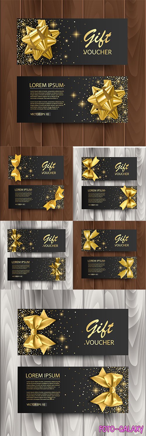 Set of gift voucher card template advertising or sale