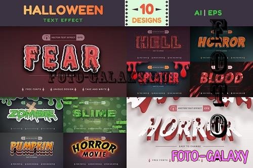 Set 10 Halloween Edit Text Effects - 7530611