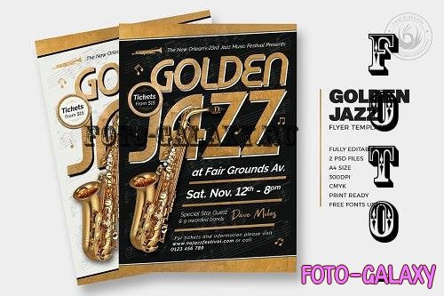Golden Jazz Flyer Template V8 - 7531807
