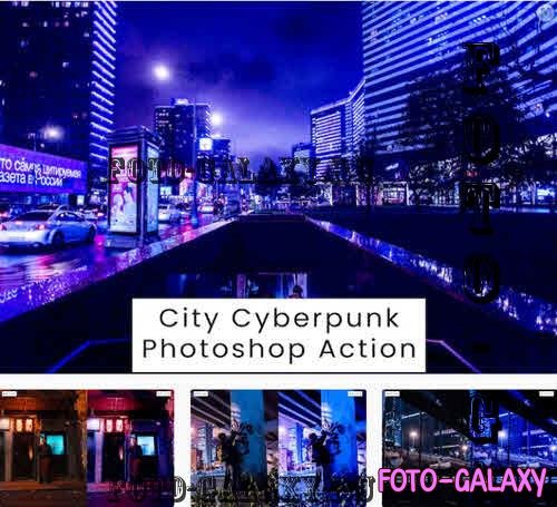 City Cyberpunk Photoshop Action - YK6PYUW