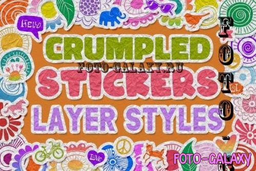 Crumpled Stickers Photoshop Layer Styles