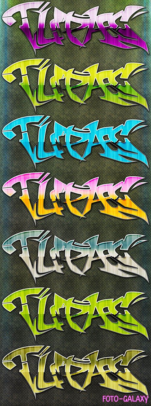 12 Glossy Fun Text Styles - Graffiti Edition
