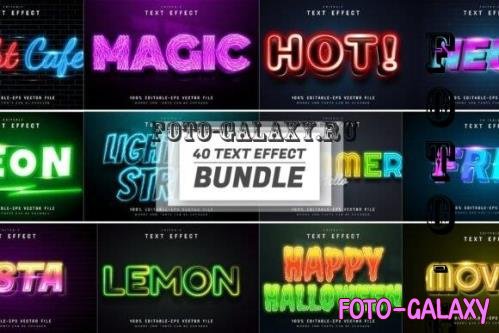 40 Neon Text Effect Editable