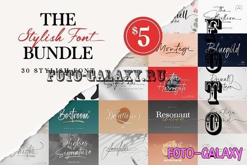 The Stylish Font Bundle - 30 Premium Fonts