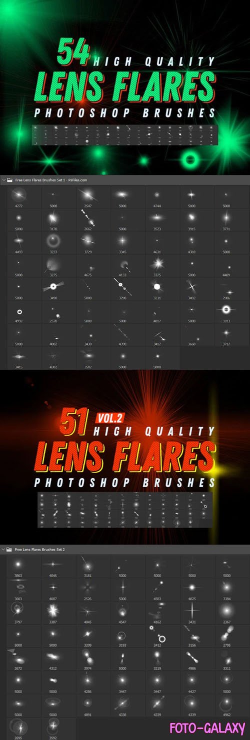100+ Lens Flares Brushes for Photoshop