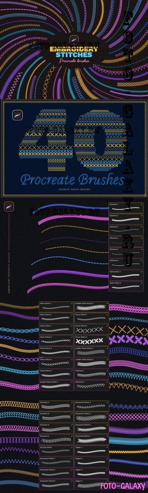 Embroidery Stitches Procreate Brush - 10265115