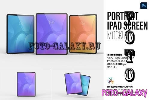 Portrait iPad Screen Mockup 8 views - 10289253