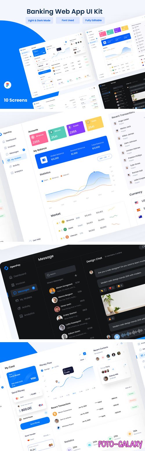 Banking Web App UI Kit for Figma [Light/Dark]