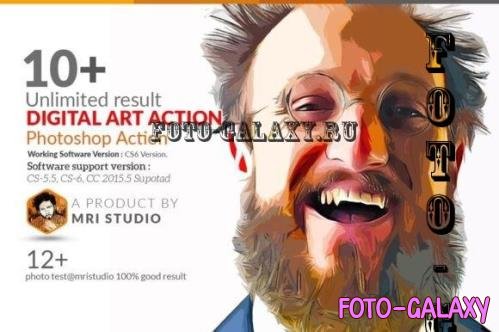 Digital Art Photoshop Action - 1250915