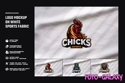 Logo Mockup on White Sports Fabric