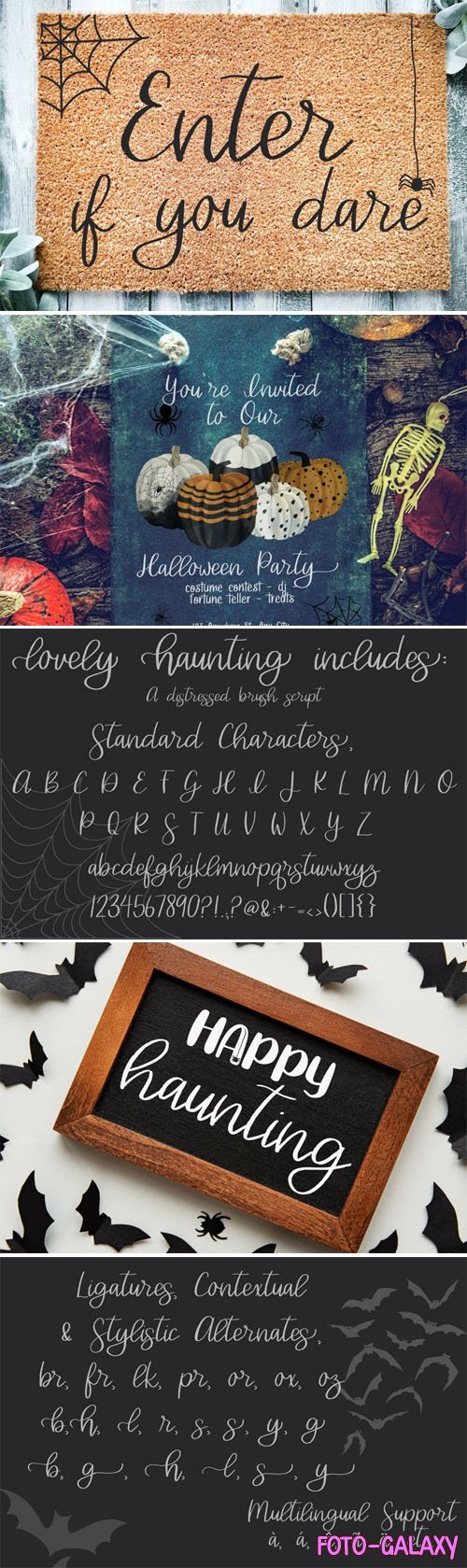 Lovely Haunting - Distressed Brush Script Font