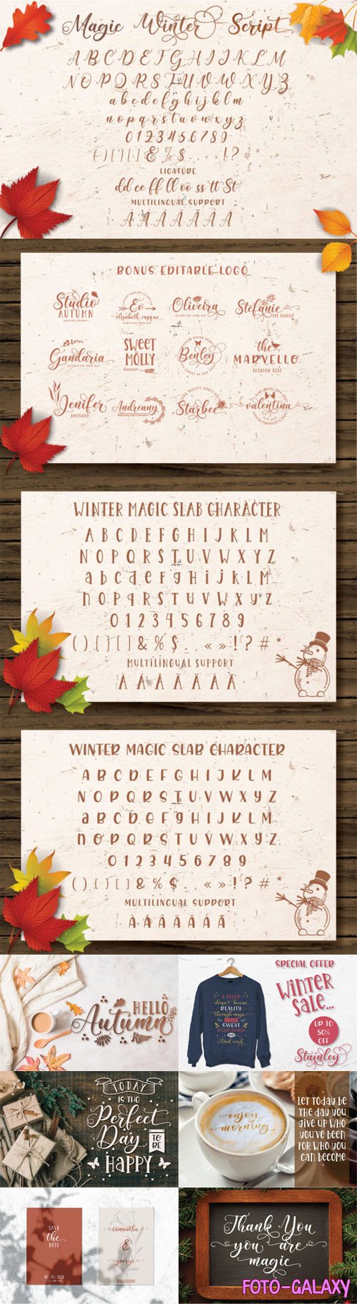Magic Winter - Lovely Font Trio + Extras