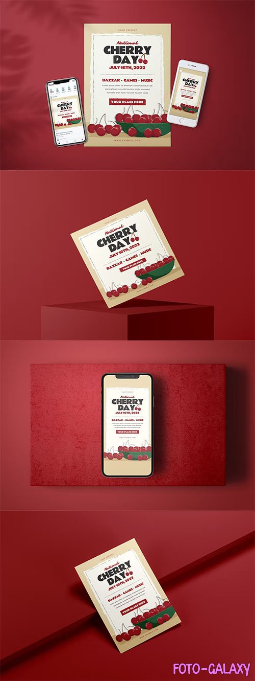National Cherry Day - Flyer Media Kit PSD