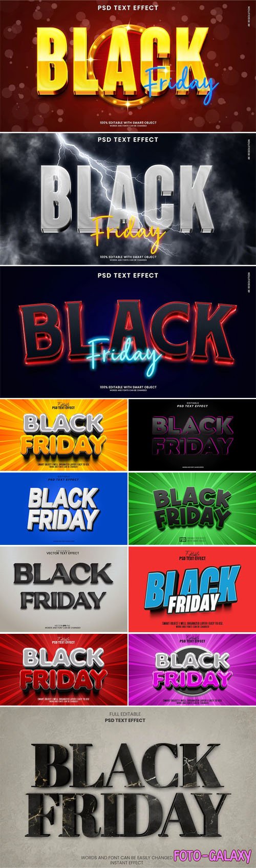 20+ Modern Black Friday 3D Text Effects for Photoshop & Illustrator[Vol.2]