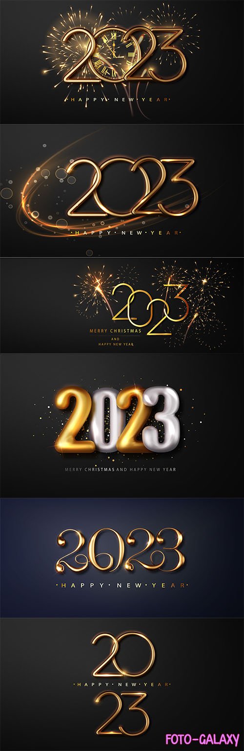 Happy new year 2023 festive design with christmas decorations balls