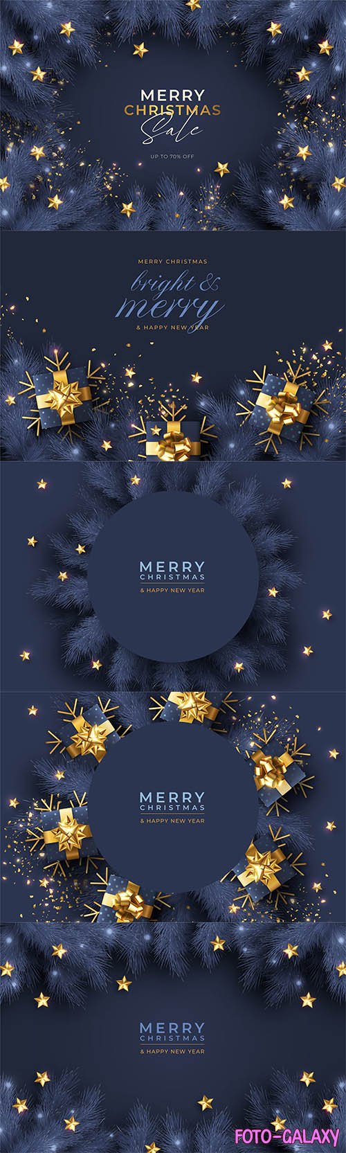 Vector christmas background with winter nature and ornaments