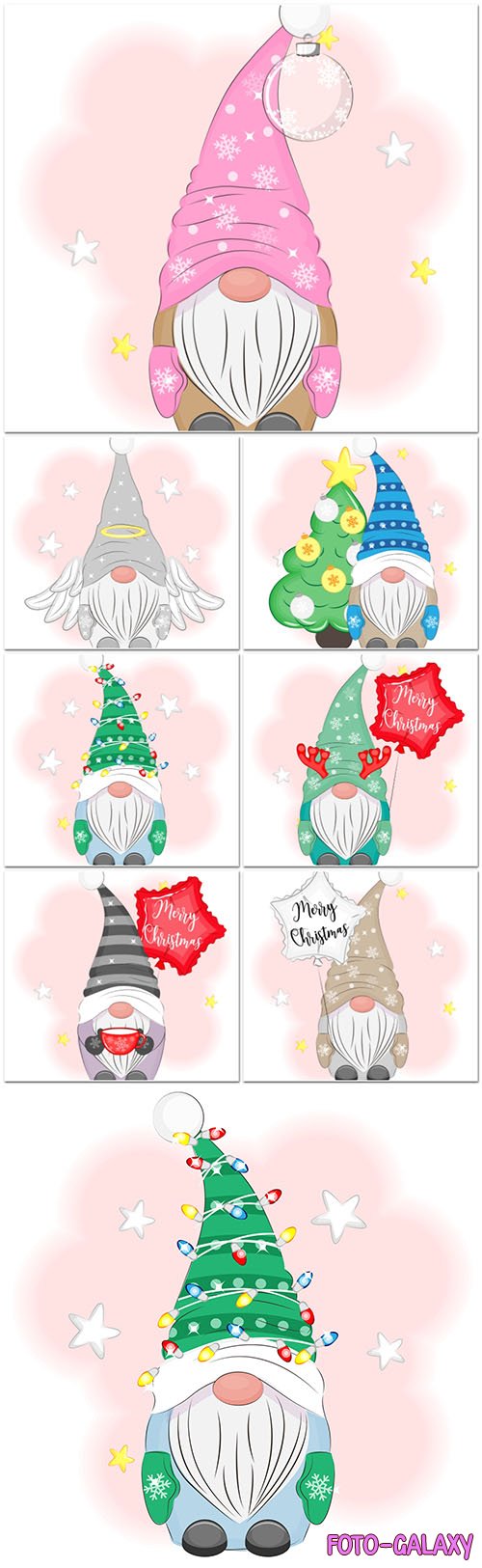 Cute gnome christmas vector illustration