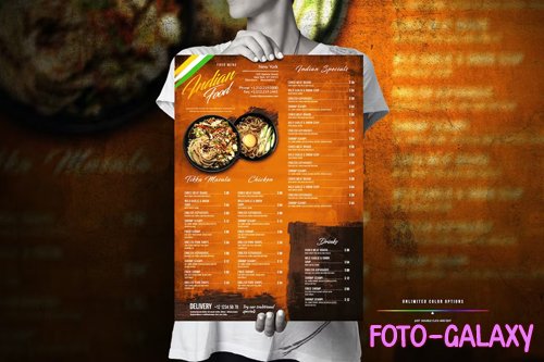 Indian Food Menu Big Poster Design PSD