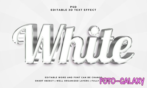 White 3d editable psd text effect with background