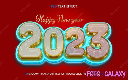 Happy new year 2023 text effect mockup