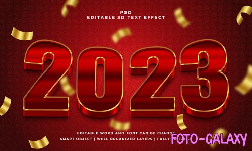 2023 3d editable psd text effect design with background