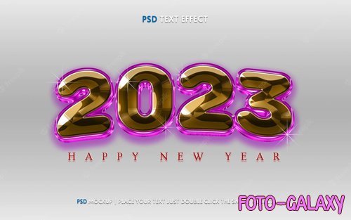 2023 happy new year text effect