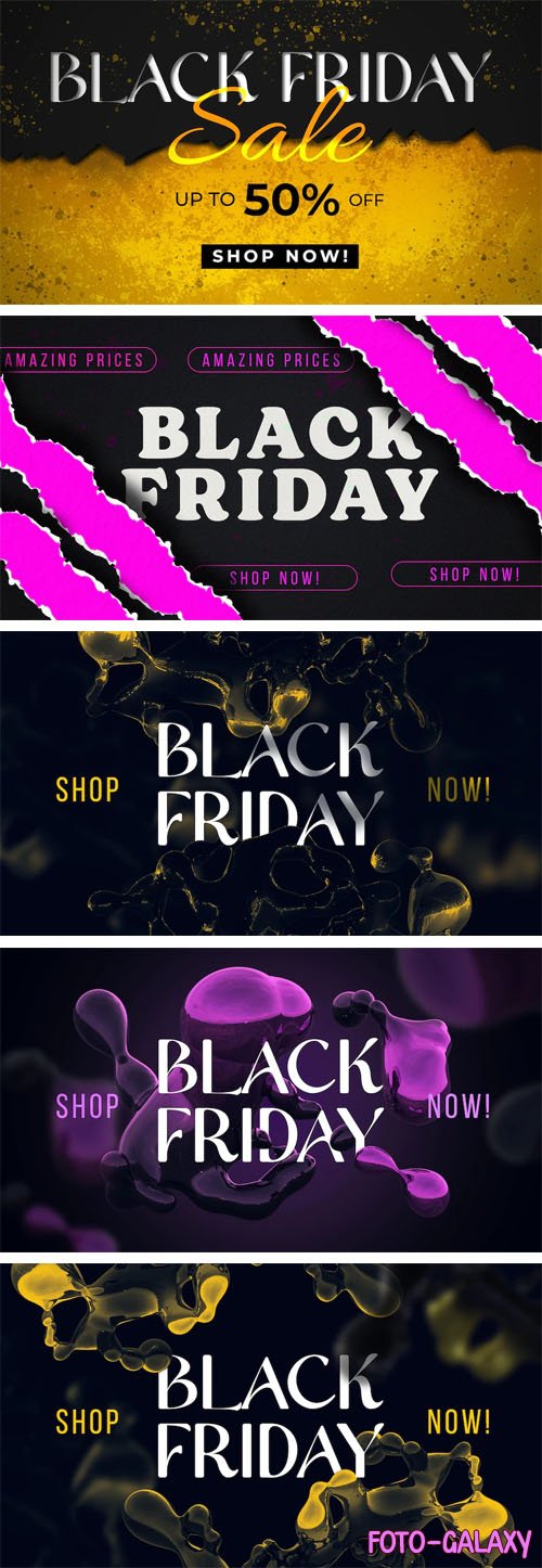 Black Friday - 5 Creative Banners PSD Templates