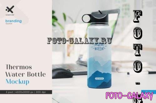 Thermos Water Bottle Mockup - 2318703