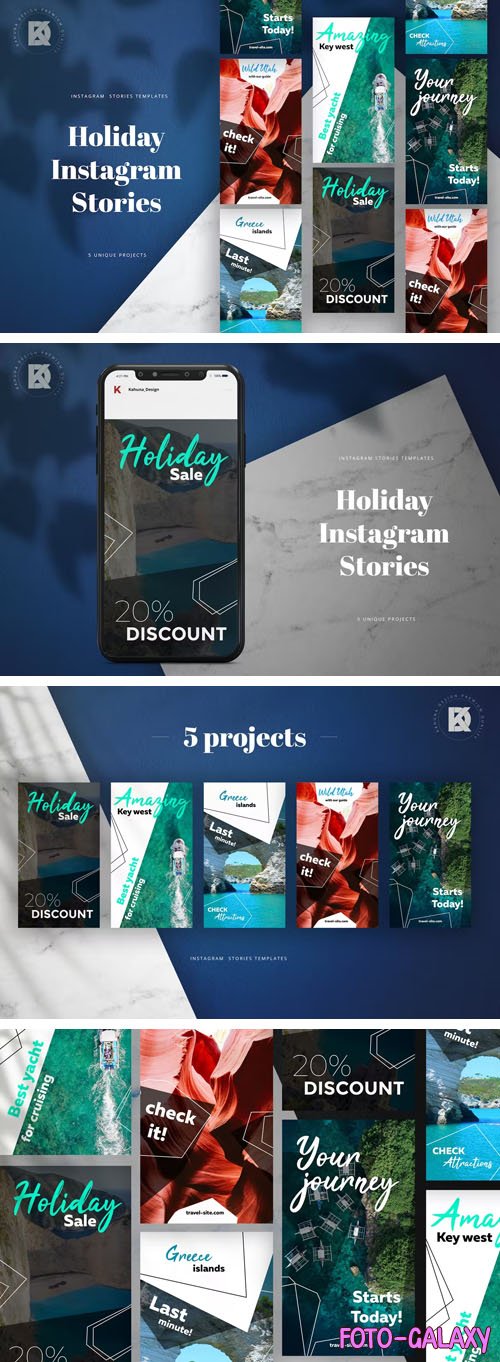 5 Holiday Insta Stories PSD Templates