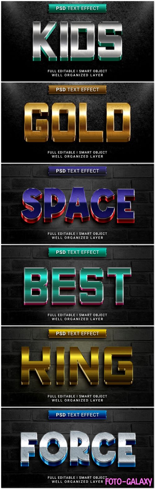 Psd style text effect editable set vol 20