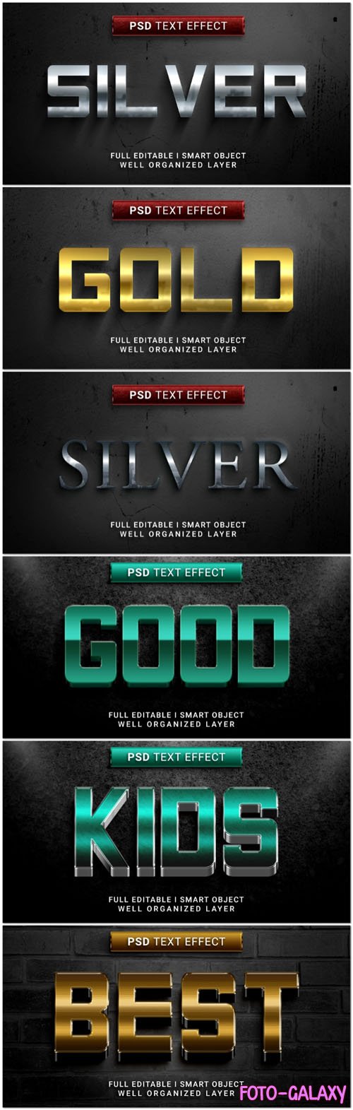 Psd style text effect editable set vol 17