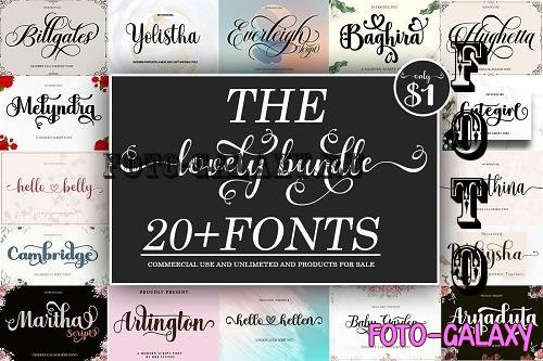 The Lovely Bundle - 20 Premium Fonts