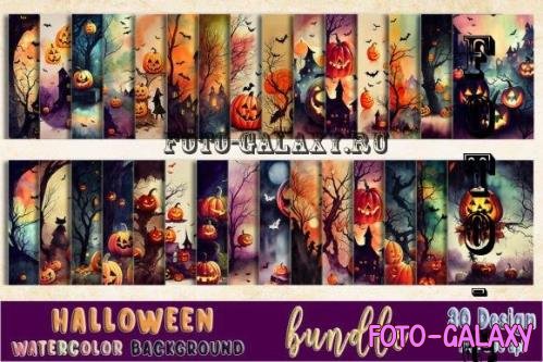 Watercolor Background Halloween Bundle - 4185266