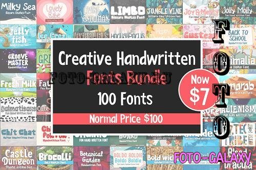 Creative Handwritten Fonts Bundle - 100 Premium Fonts