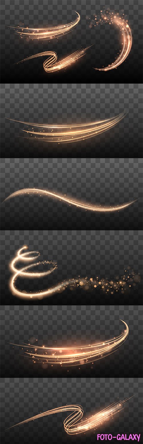 Vector shining magic lines, glowing trail wave vector light effect vector illustration