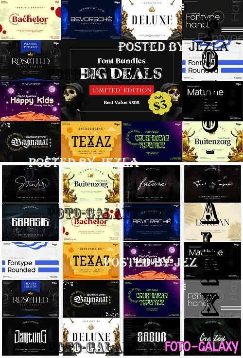 Font Bundle - 20 Premium Fonts