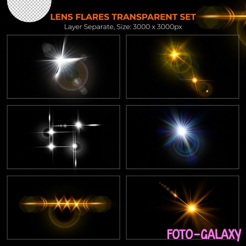PSD realistic colorful lens flare lights effect collection vol 8