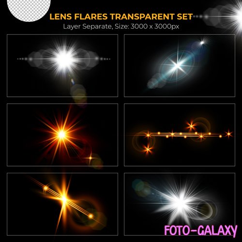 PSD realistic colorful lens flare lights effect collection vol 6