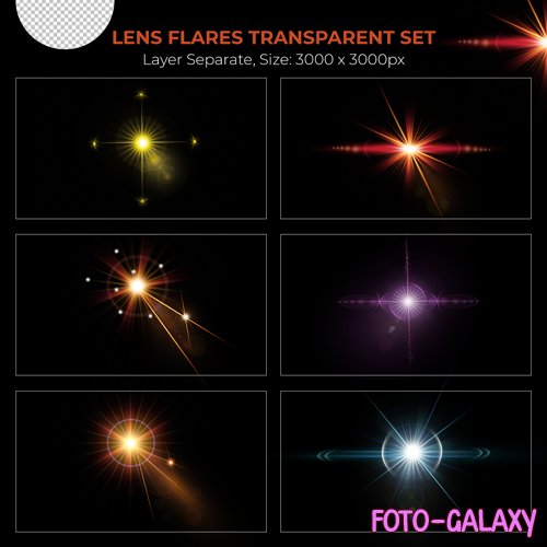 PSD realistic colorful lens flare lights effect collection vol 4