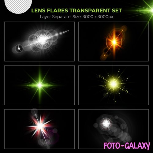 PSD realistic colorful lens flare lights effect collection vol 12