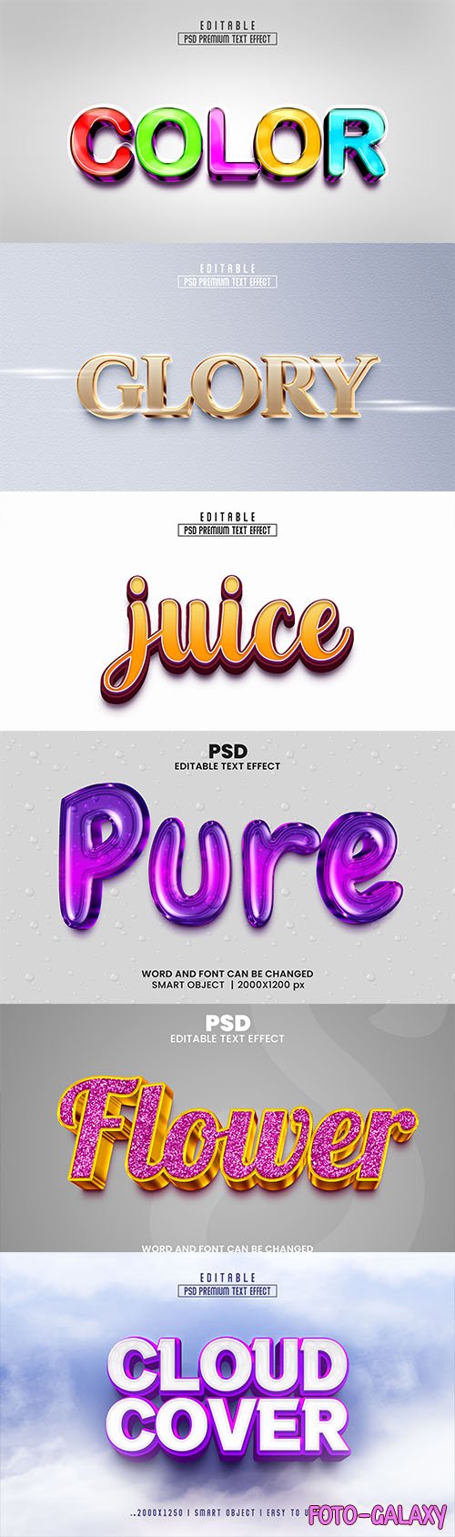 Psd style text effect editable set vol 50