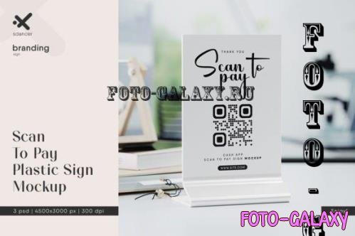 Scan To Pay Plastic Sign Mockup - 2347256