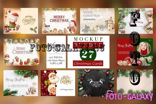 Christmas Cards Mockup Bundle Vol. 9 - 2347379