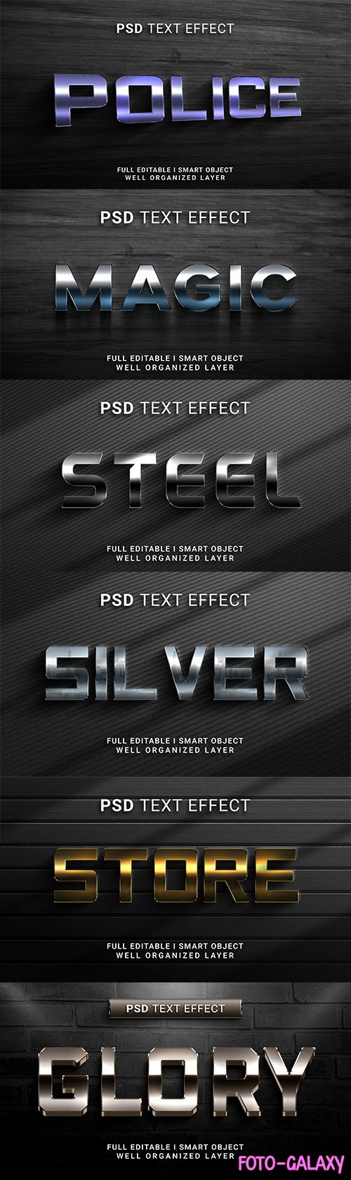 Psd style text effect editable set vol 61